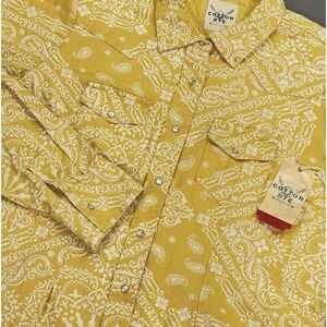 Cotton & Rye Pearl Snap Women's Lg Long Sleeve Paisley Print  Western Shirt NWT